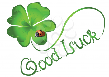 good luck. background with clover and ladybug