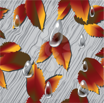 leaves and rain. seamless background 1o EPS