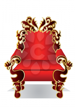 red throne isolated on the white background