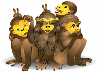 Three monkey. See no evil, speak no evil, hear no evil