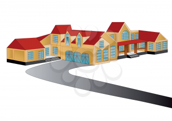 Royalty Free Clipart Image of a Large House