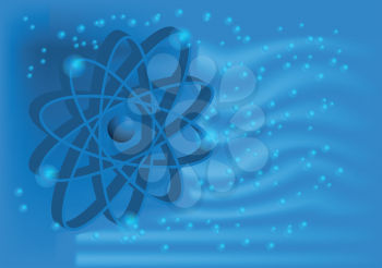 Royalty Free Clipart Image of an Electron on a Blue Background