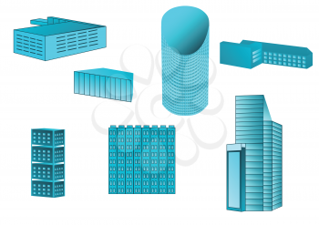 Royalty Free Clipart Image of Office Buildings