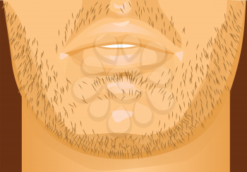 Royalty Free Clipart Image of the Lower Part of a Man's Face