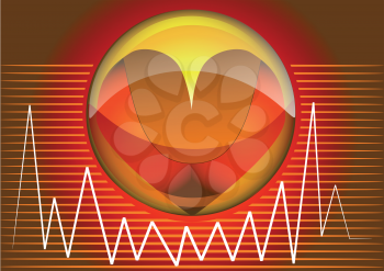 Royalty Free Clipart Image of a Heart Rhythm