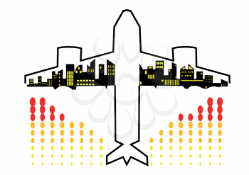 Royalty Free Clipart Image of Travel by Airplane