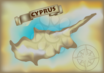 abstract geographical map of cyprus. 10 EPS