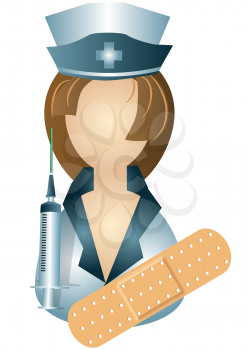 Royalty Free Clipart Image of a Nurse Avatar