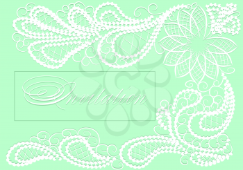 Royalty Free Clipart Image of a Lace and Pearl Background