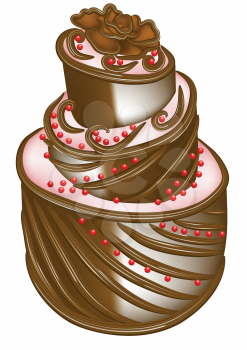Royalty Free Clipart Image of a Fancy Cake