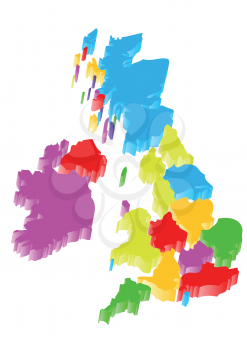 abstract uk map isolated on a white background