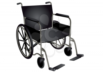 wheelchair. dark wheel chair isolated on white