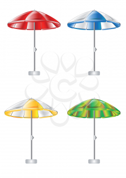 set of beach umbrellas isolated on white