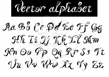 type. decorative vector alphabet isolated on white background