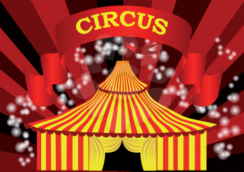 circus. frame with circus tent with light