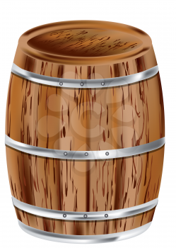wooden barrel isolated on a white background