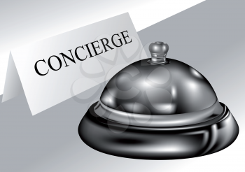 concierge. hotel service bell and concierge sign