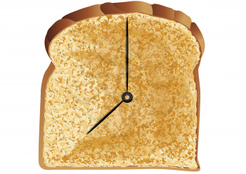 food clock isolated on a white background