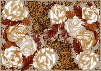 rose garden. abstract floral background with roses
