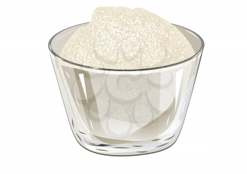 bowl of sugar isolated on white background