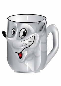 funny cup isolated on a whiet background