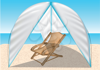 summer tent on a coast of sea