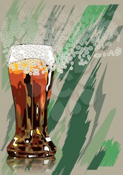 beer and foam. glass of beer on the background of military-style