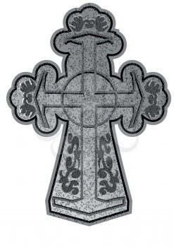 ancient cross isolated on a white backgeound