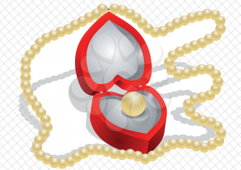 pearl and necklace. background with vector pearls
