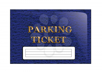 parking ticket isolated on a white background