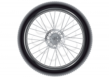 mountain bike wheel isolated on a white background