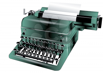 typewriter isolated on white background. 10 EPS