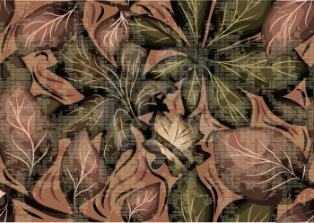 camo as pattern of leaves. 10 EPS