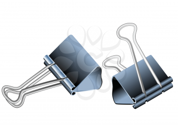 bulldog clips isolated on a white background