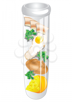 test tube food isolated on a white background