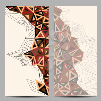 template with triangular geometric multicolor form