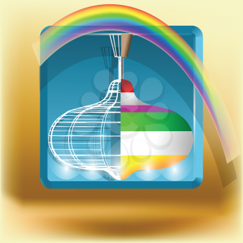 rotation toy. realistic icon with rotation toy and rainbow