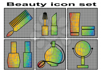 Beauty icon set. woman Beauty  colorful vector icons