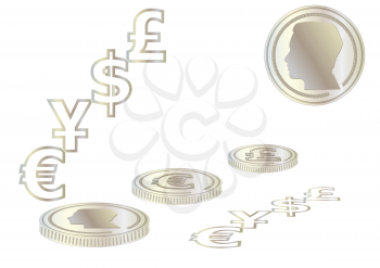 money. abstract money isolated on a white background