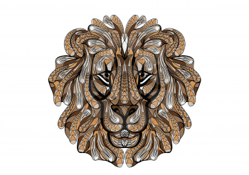 ethnic lion isolated on a white background