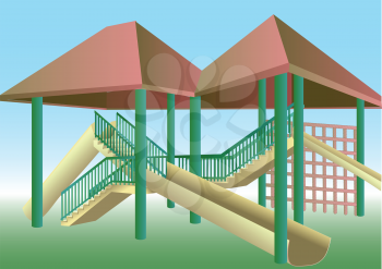 school playground with stairs and slide. 10 EPS