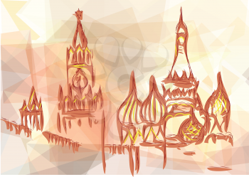 moscow red square. abstrct silhouette of multicolor background