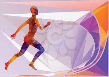 abstract marathon background with triangular multicolor form