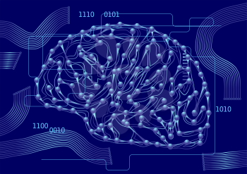 computer science. brain as a computer circuit board 