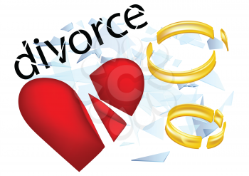 divorce. broken heard and two shattered rings