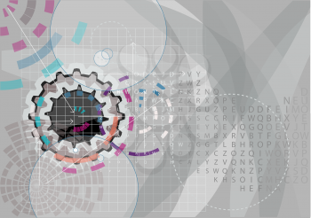 background with gears. abstract industrial vector illustration 