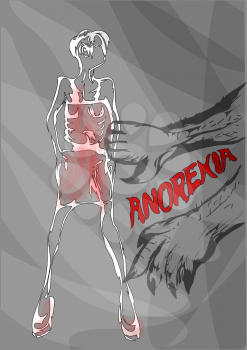 anorexia. disease and eating disorder medical concept