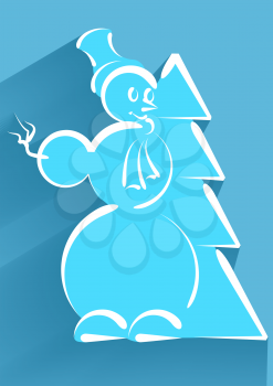 icon of snowman isolated on a white background
