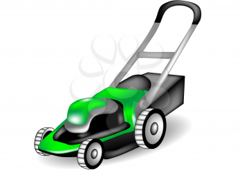 lawn mower on white background. 10 EPS