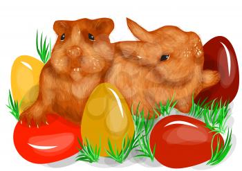 animal fun easter isolated on awhite background